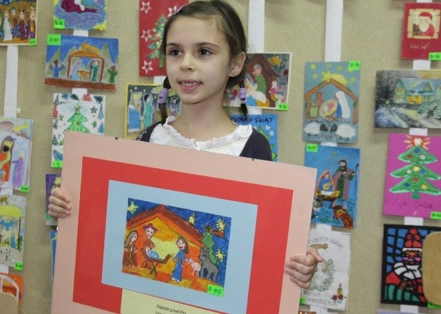 Dorota Kołodziej (7 lat) z Rzeszowa z nagrodzoną pracą