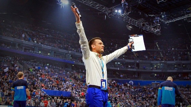 Paweł Papaj podczas turnieju Final Four Ligi Mistrzów w Kolonii.