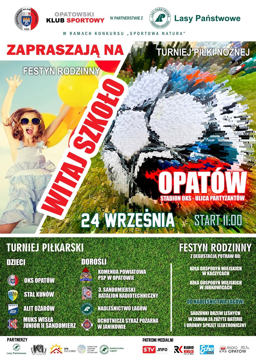 Plakat turnieju i pikniku "Witaj szkoło"