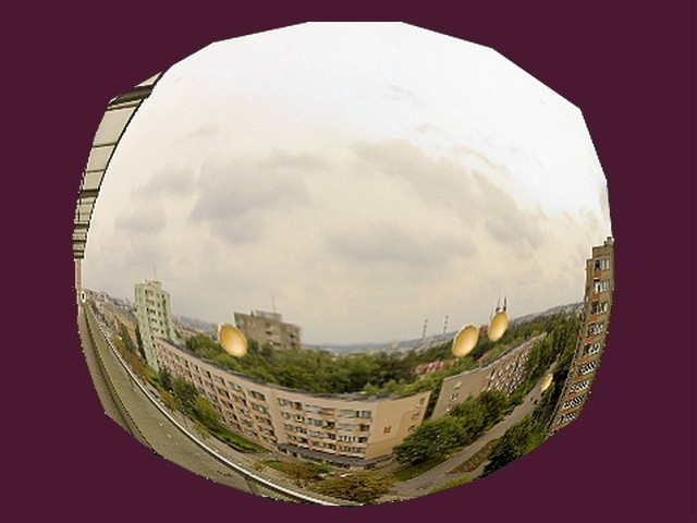 Panorama sferyczna centrum Białegostoku. Przestrzenny obraz miasta.