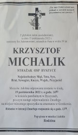 Gmina Wieliczka. W środę pogrzeb zmarłego strażaka ochotnika Krzysztofa Michalika. Zostanie pochowany w Gorzkowie