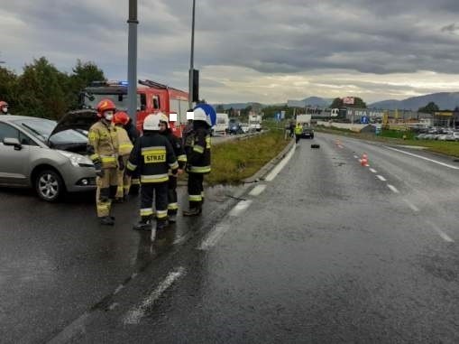 Dzisiejsza kolizja w Myślenicach