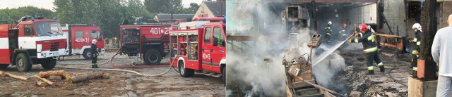 Zdjęcia operacyjne z akcji w Rogowie, udostępnione przez białogardzkich strażaków. 