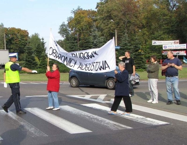 Poprzednia blokada Augustowa wywołała interwencję policji