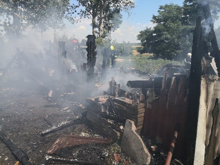 Pożar w Międzyłężu koło Pelplina 19.07.2020