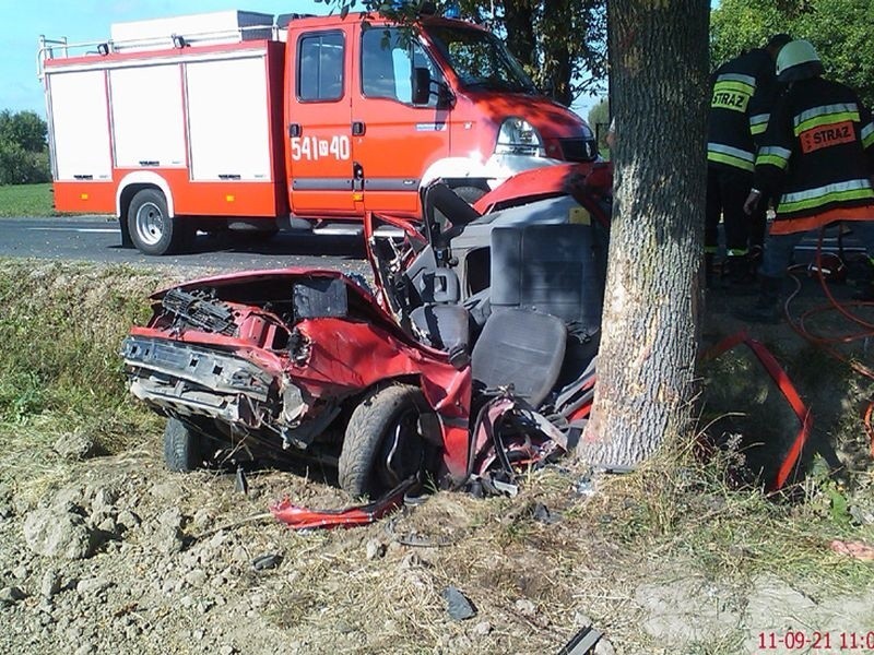 Samochód uderzył w drzewo. Kierowca zginął na miejscu