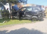 Wypadek w Dobczycach. Zderzenie ciężarówki z samochodem osobowym