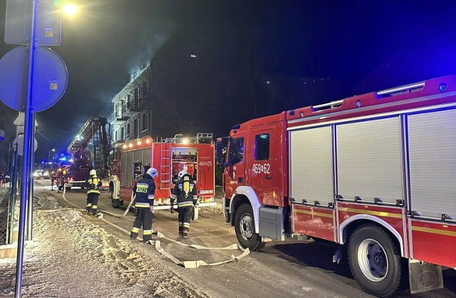Pożar na ulicy Wesołej w Miechowie