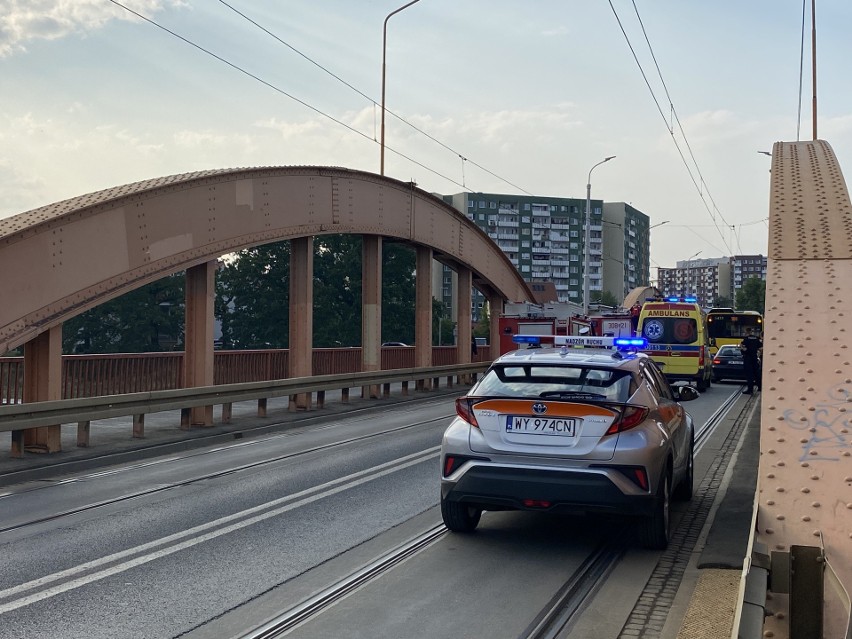 Akcja służb na mostach Trzebnickich we Wrocławiu 4.07.2023