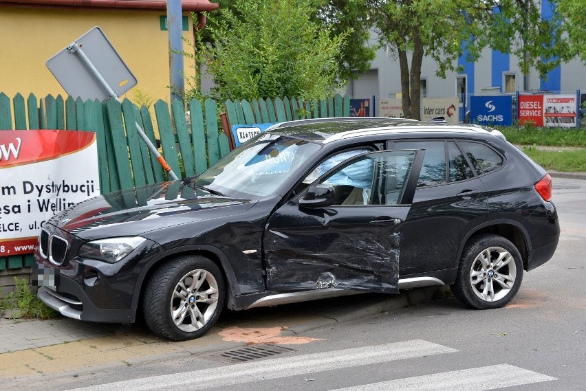 Wypadek na Domaszowskiej w Kielcach. Dwie osoby w szpitalu