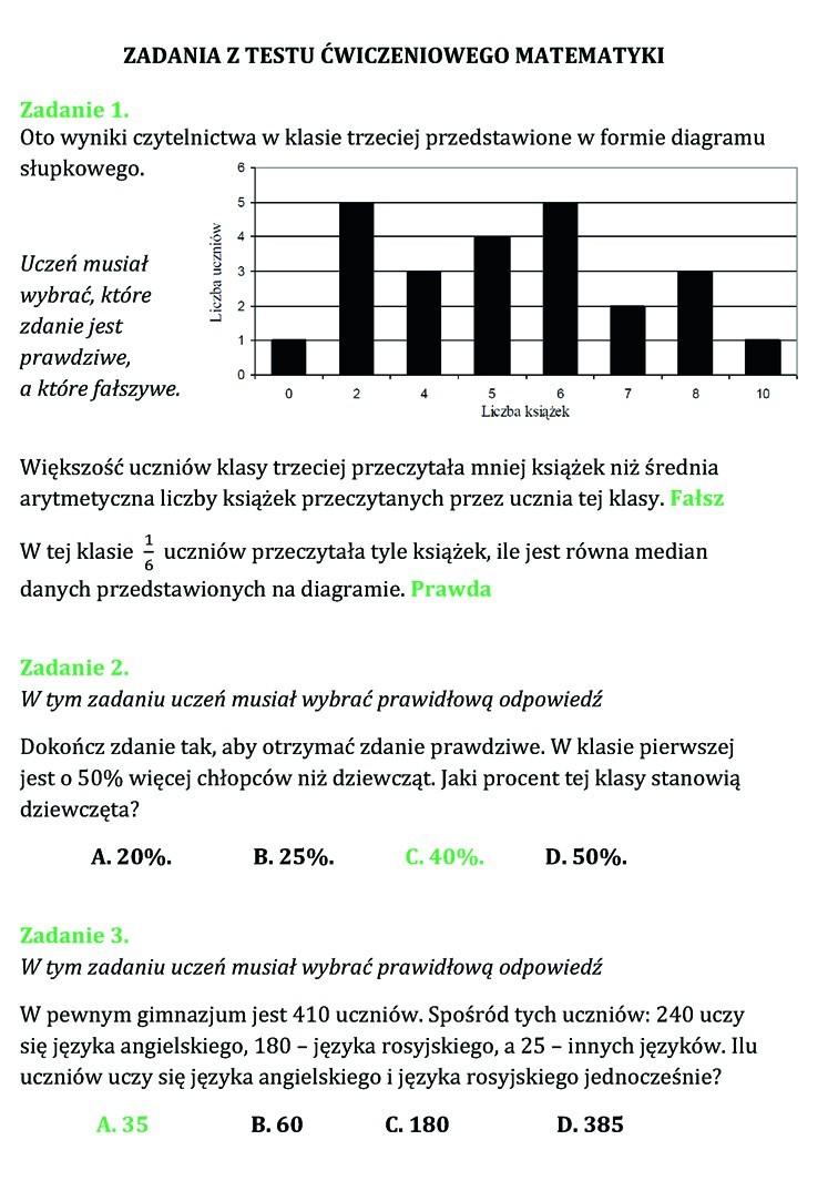 Próbny egzamin gimnazjalny 2014: Matematyka [ARKUSZE, ODPOWIEDZI]