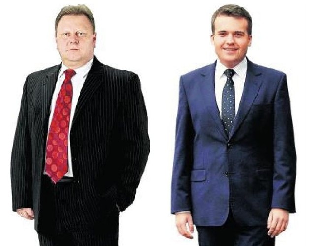 (Z lewej) Sylwester Kwiecień, obecny prezydent Starachowic.Marek Materek w tak poważnych wyborach startuje pierwszy raz.