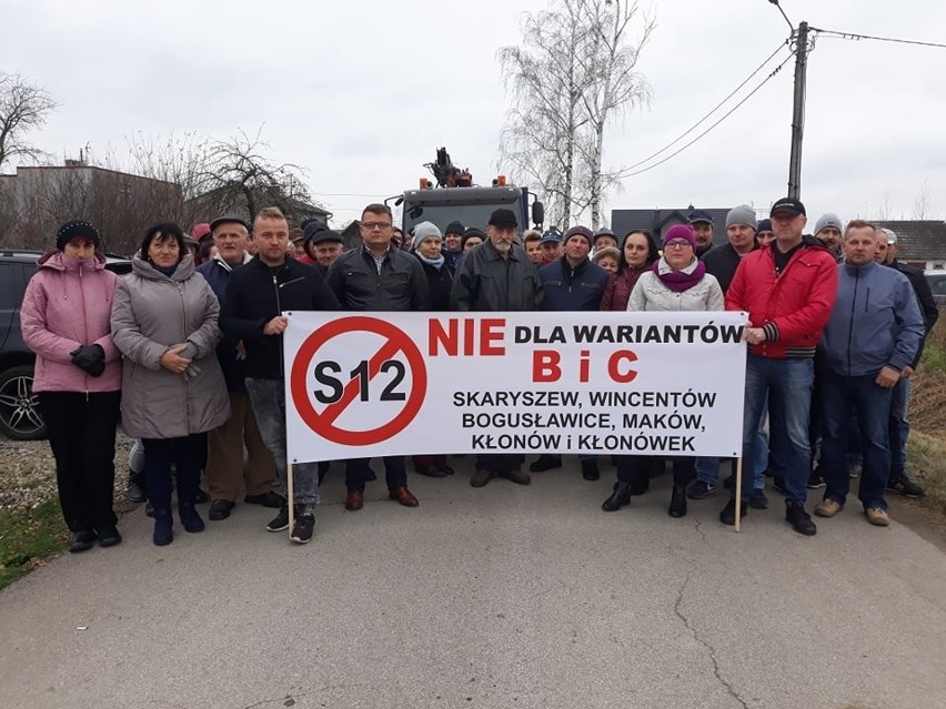 Protest mieszkańców gminy Skaryszew w sprawie trasy S12.
