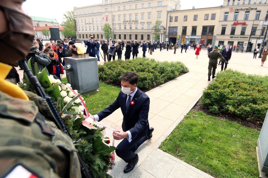 Święto Konstytucji 3 maja w Lublinie. Skromne obchody bez uroczystego poloneza. Zobacz zdjecia