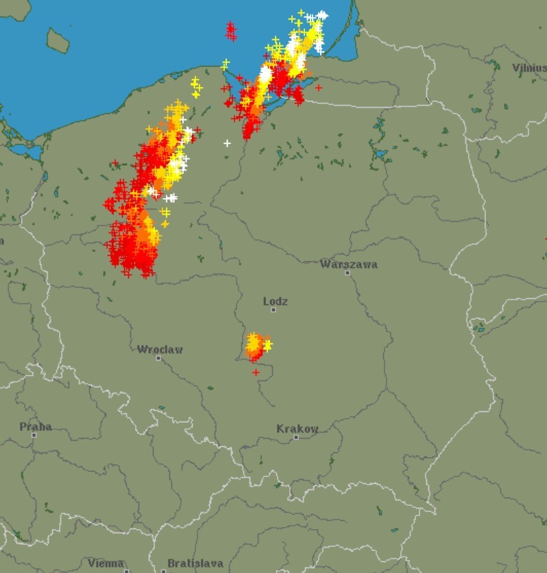 Burze w Polsce, czwartek, 3 maja, godzina 7.00