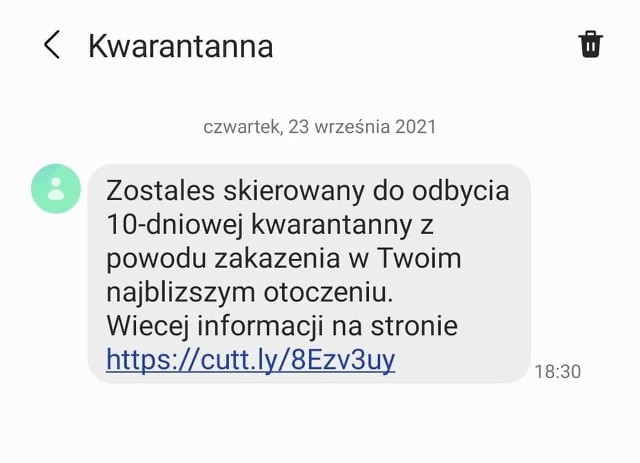 SMS o takiej treści wraz z podanym adresem strony internetowej otrzymują mieszkańcy regionu.