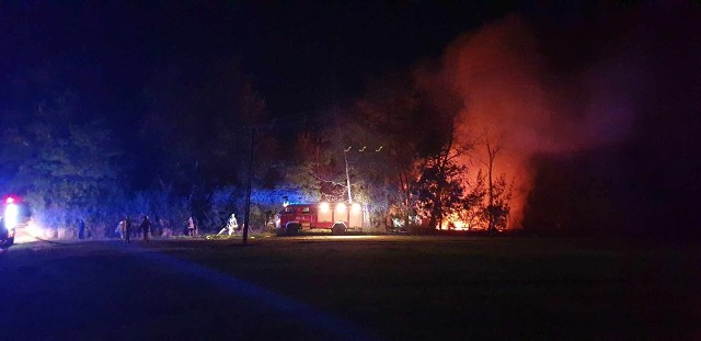 Pożar stodoły w gminie Imielno.