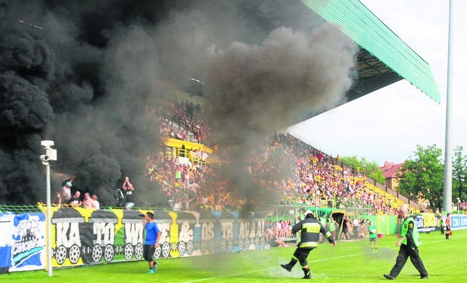 Podczas meczu z Banikiem na stadionie GKS Katowice...