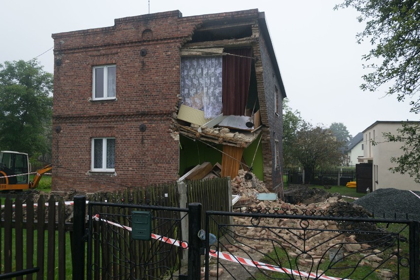 Zawalona część domu w Mysłowicach