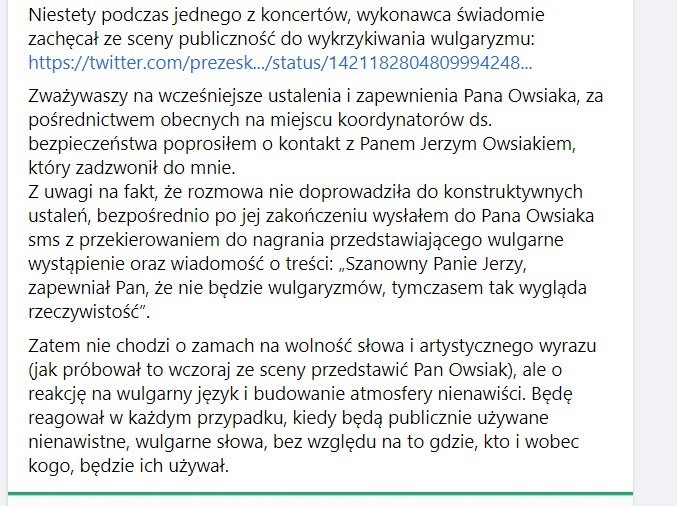 Szczeciński raper Łona odnosi się do wydarzeń na Pol'and'Rock Festival 2021