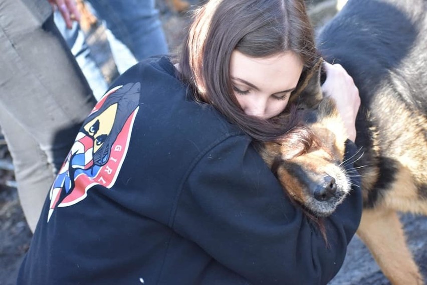 Kibicki Górnika Zabrze Torcida Girls w schronisku dla zwierząt w Zabrzu