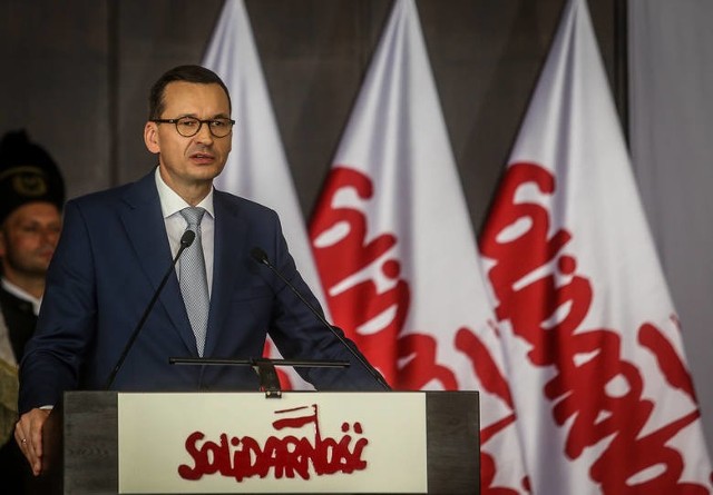 Premier Morawiecki w czasie czerwcowych uroczystości utworzenia Instytutu Dziedzictwa Solidarności.