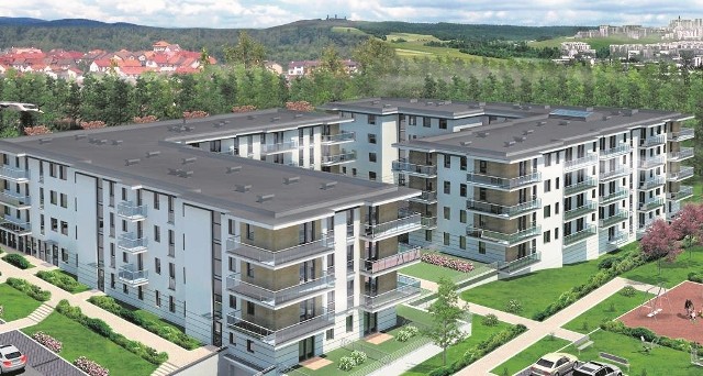 Tak z lotu ptaka prezentować się wkrótce będzie osiedle Apartamenty Witosa w Kielcach. Trwa zimowa wyprzedaż mieszkań na tym nowoczesnym i wygodnym osiedlu. 