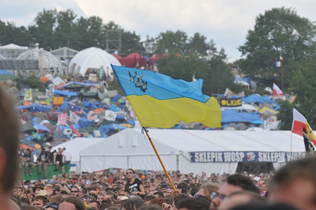 Na terenie Przystanku Woodstock 2014 powiewa ukraińska flaga.