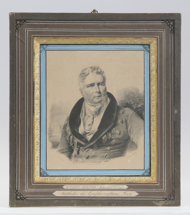 Portret Antoniego Henryka Radziwiłła na tle Antonina. 1827–1831,własność Muzeum w Nieborowie i Arkadii, nr inw. NB 222 MNW