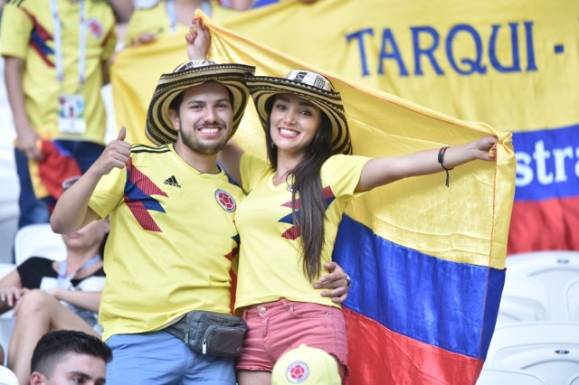 Kolumbijscy kibice wierzą w zwycięstwo w meczu z Anglią.