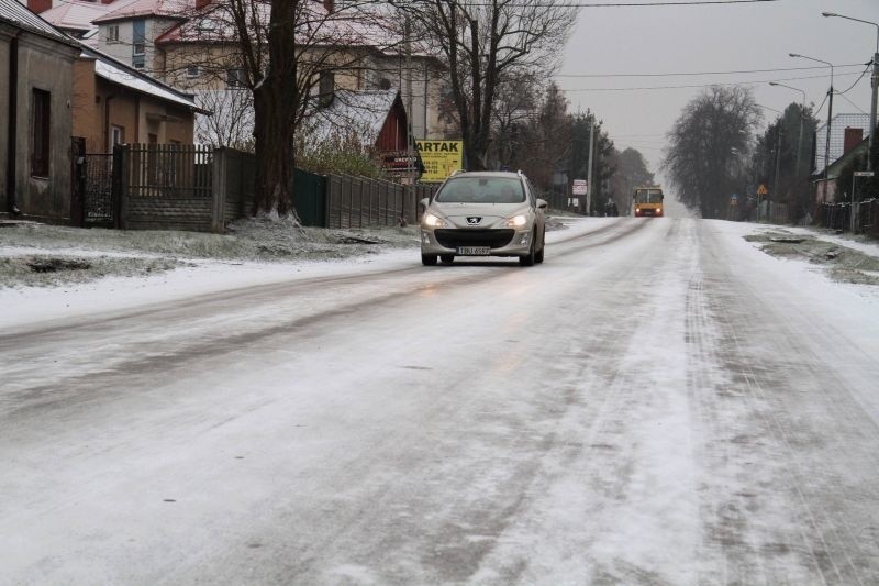 Gołoledź na kieleckich ulicach