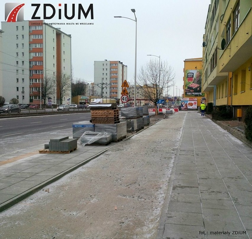 Uwaga kierowcy! Zmiany na Grabiszyńskiej przez budowę drogi rowerowej