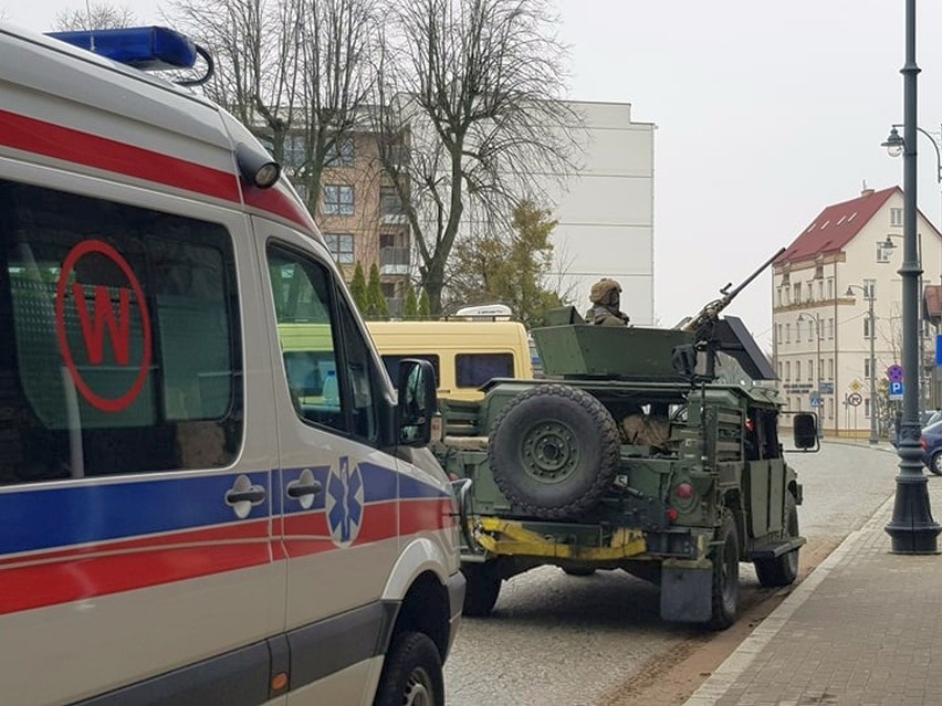 Ćwiczenia wojskowe przy ulicy Młynowej 21 w Białymstoku