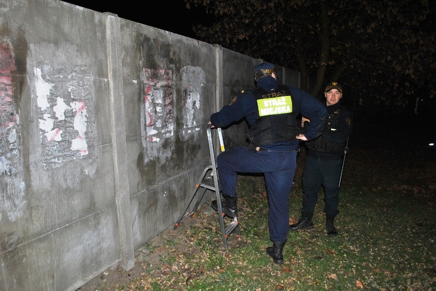 Akcja "Hiena" w Łodzi: Strażnicy miejscy pilnują grobów na łódzkich cmentarzach [ZDJĘCIA]