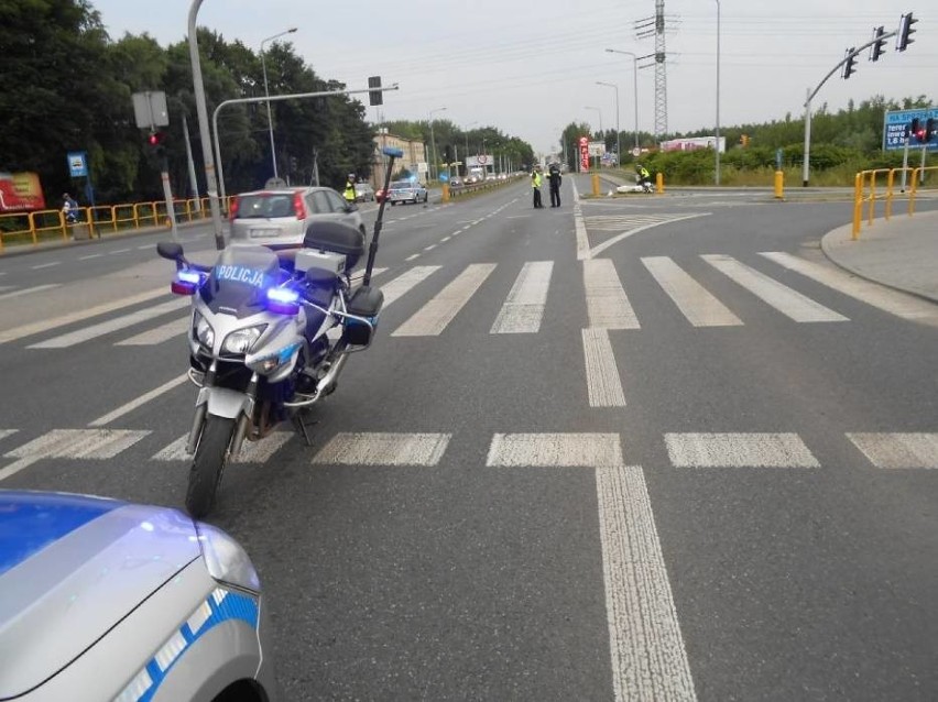 WYpadek motocyklisty w Bytomiu