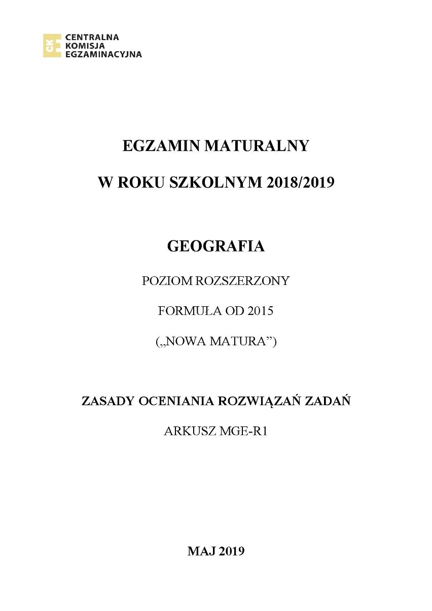 Matura 2019 GEOGRAFIA. CKE opublikowała klucz odpowiedzi. Sprawdź, czy dobrze rozwiązałeś arkusz