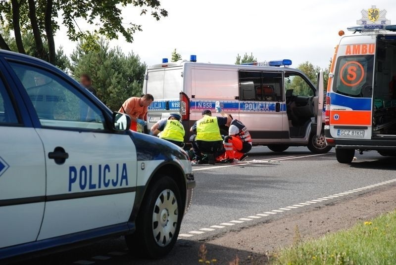 Drugi wypadek miał miejsce na drodze wyjazdowej z Człuchowa...
