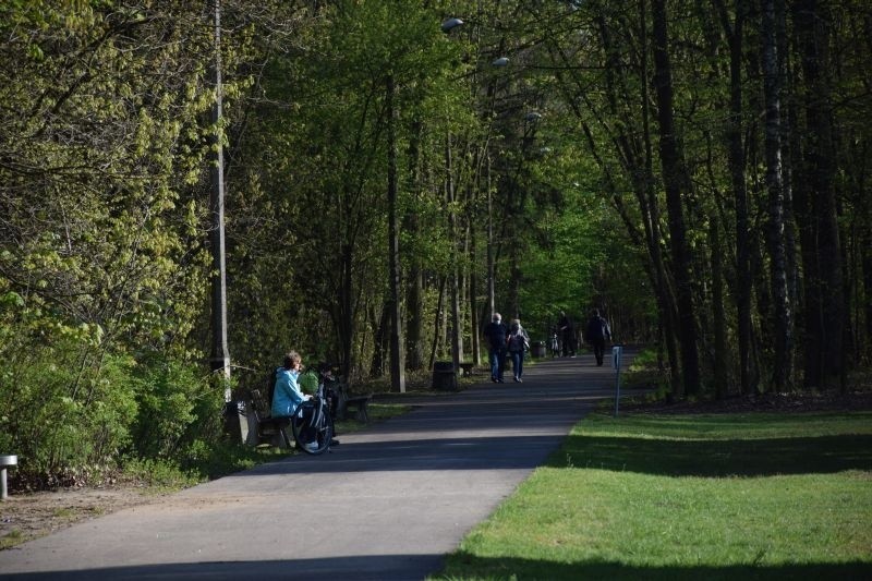 Park Wolności w Pabianicach lepiej oświetlony i z amfiteatrem ZDJĘCIA