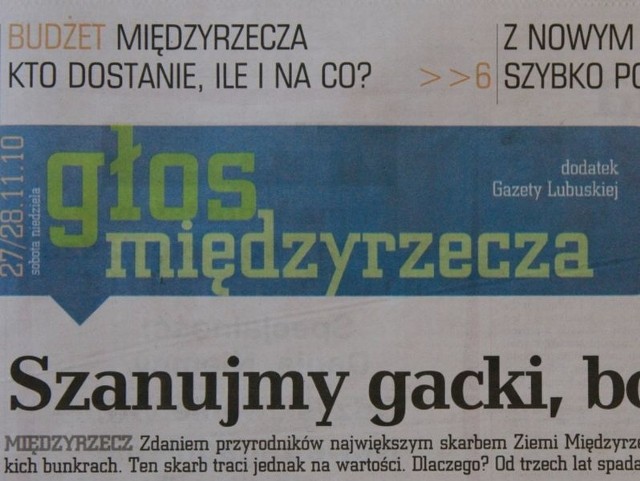 "Głos Międzyrzecza&#8221; będzie dostępny razem z weekendowym wydaniem "Gazety Lubuskiej&#8221;.