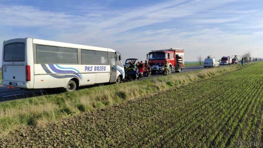 Wypadek na trasie Kolnica - Grodków.