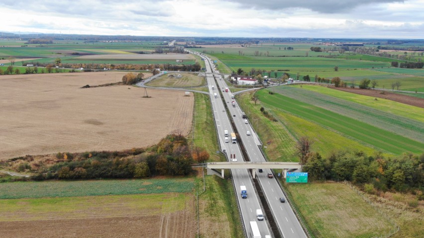 Istniejąca autostrada A4 na Dolnym Śląsku od Wrocławia do...