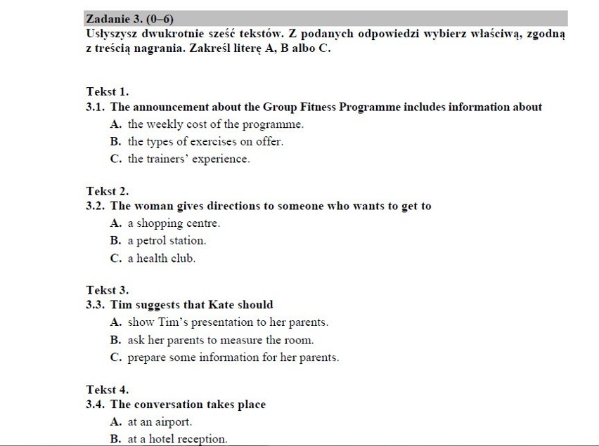 MATURA 2015 ARKUSZE PDF - POZIOM PODSTAWOWY - JĘZYK...