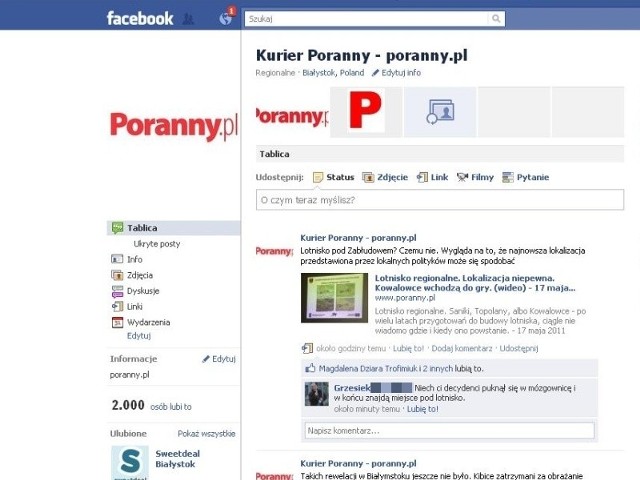 Stronę portalu poranny.pl polubiło już 2 tysiące osób