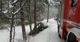 Wypadek w Starym Bosewie, 16.01.2021. Samochód uderzył w drzewo. Zdjęcia