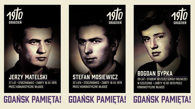 Portrety ośmiu osób, zabitych w grudniu 1970 r. w Gdańsku...