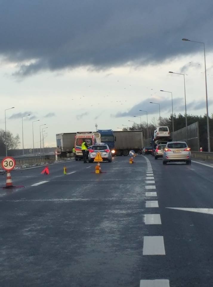 Wypadek na S8 okolice Jeżewa w kierunku Białegostoku