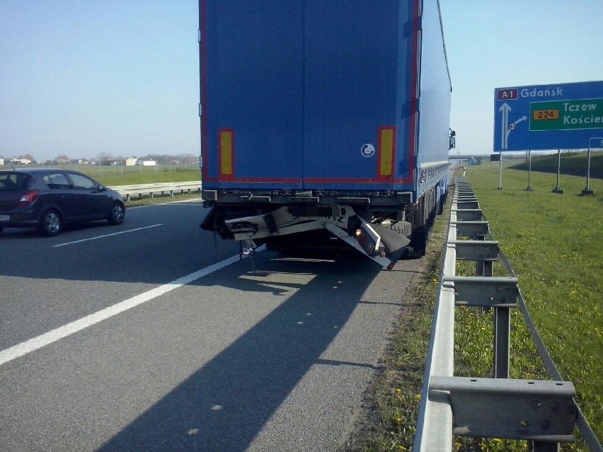 Wypadek na autostradzie A1 - 30.04.2016