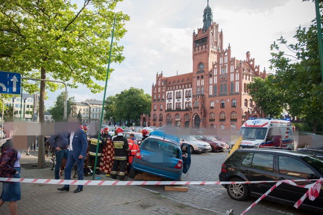 Wypadek na ul. Anny Łajming w Słupsku.