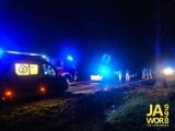Czołowe zderzenie na drodze w Grzegorzowie pod Jaworem. Jedna osoba poszkodowana [ZDJĘCIA]
