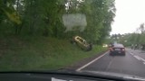 Wypadek na trasie Bydgoszcz - Koronowo. Dwa auta stanęły w płomieniach
